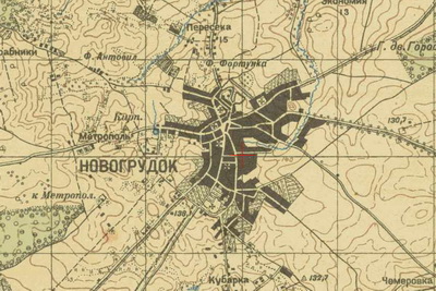 An old map of Novogrudok, 1900s...